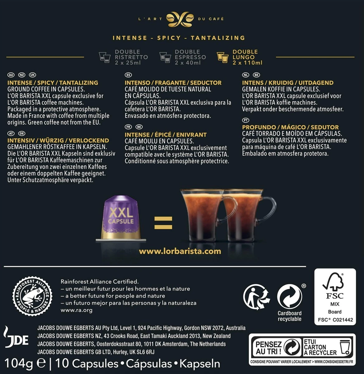 L'OR BARISTA XXL Lungo Profondo (8) - 5 X 10 Koffiecups - Image 2