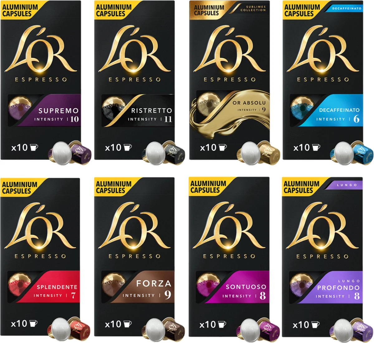 L'OR Espresso Koffiecups Variatiepakket - 8 X 10 Capsules