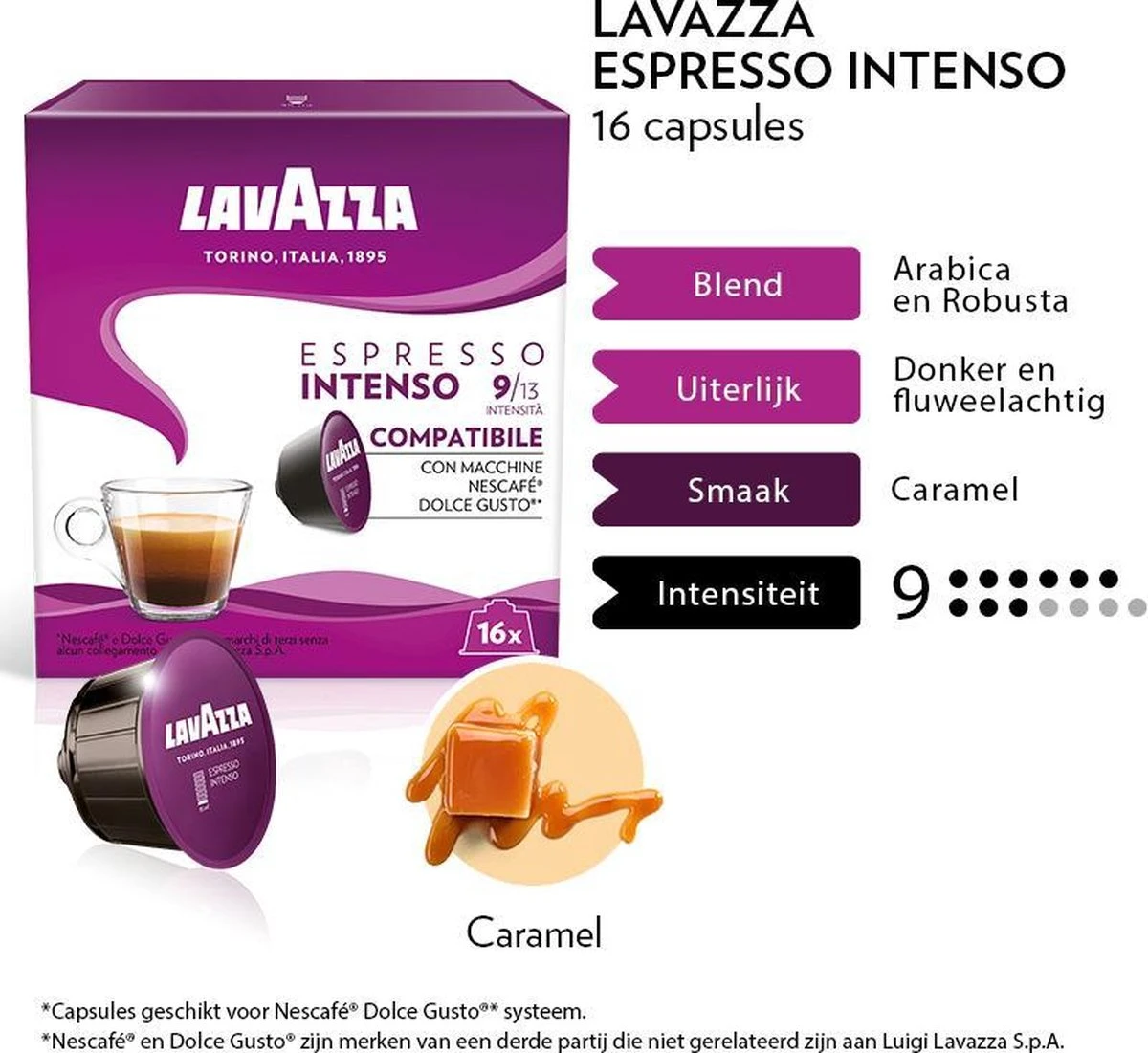 Lavazza Espresso Intenso Capsules - Geschikt Voor Dolce Gusto Apparaat - 6 X 16 Stuks - Image 2