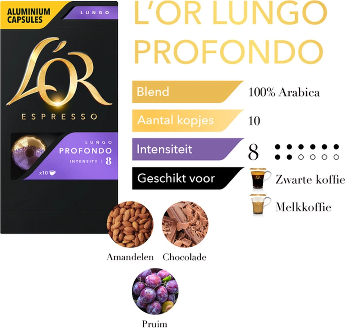 L'OR Lungo Profondo Koffiecups - Intensiteit 8/12 - 10 X 10 Capsules - Image 6