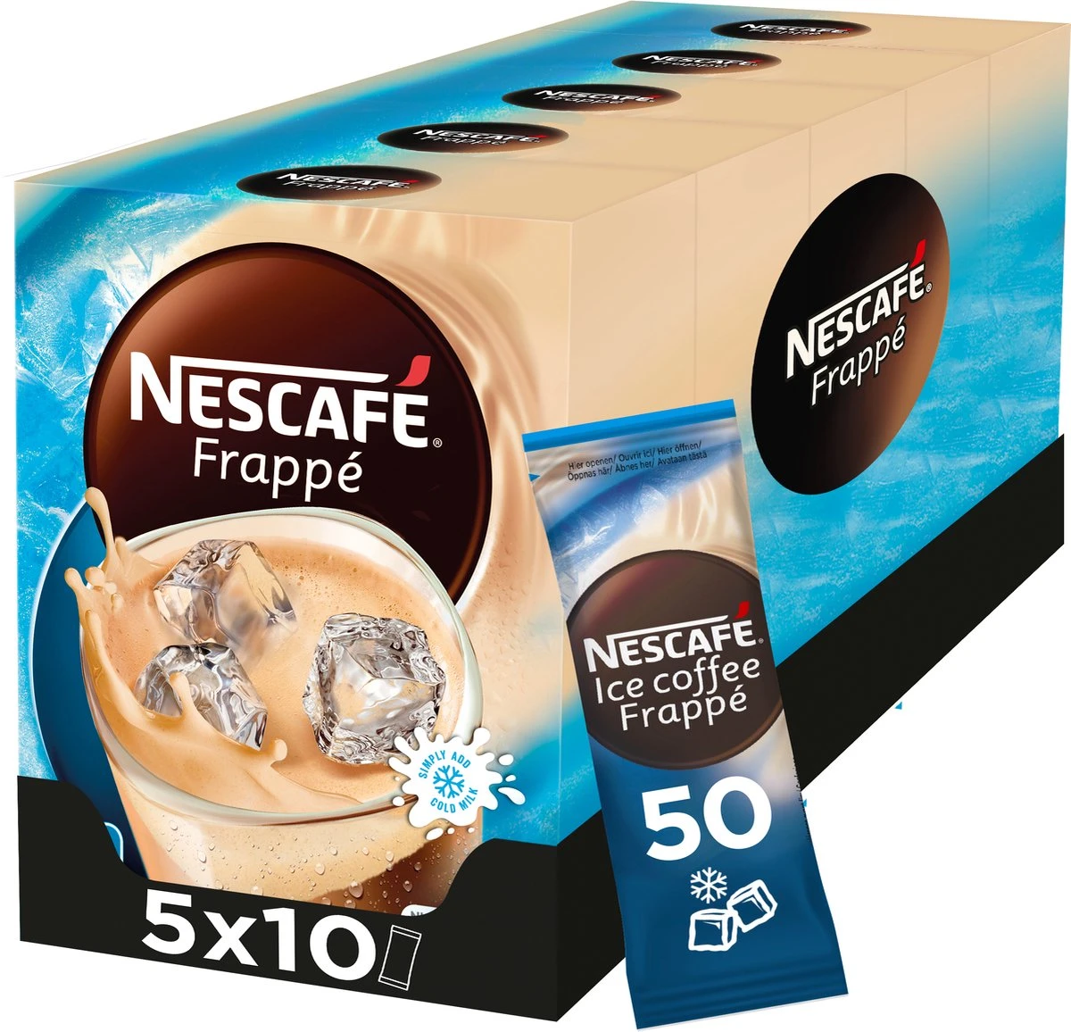 Nescafé Frappé Oploskoffie - 5 Doosjes à 10 Zakjes - Image 4