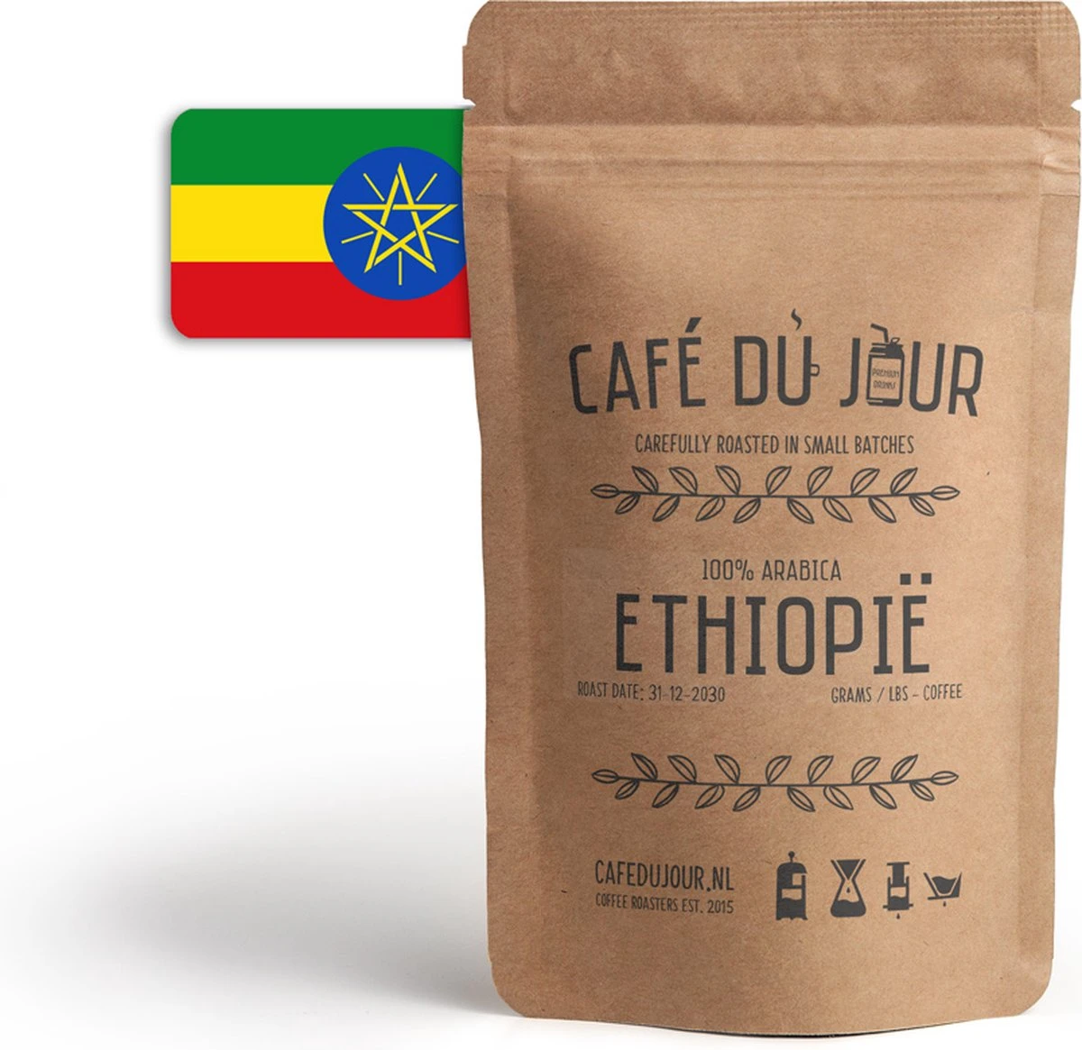 Café Du Jour 100% Arabica Ethiopië 1 Kilo Vers Gebrande Koffiebonen