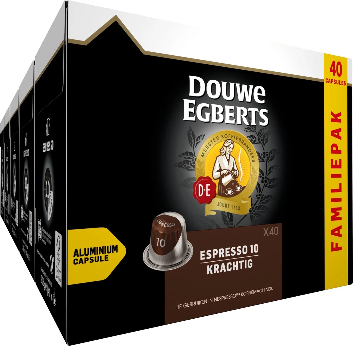 Douwe Egberts Espresso Krachtig (10) - 5 X 40 Koffiecups