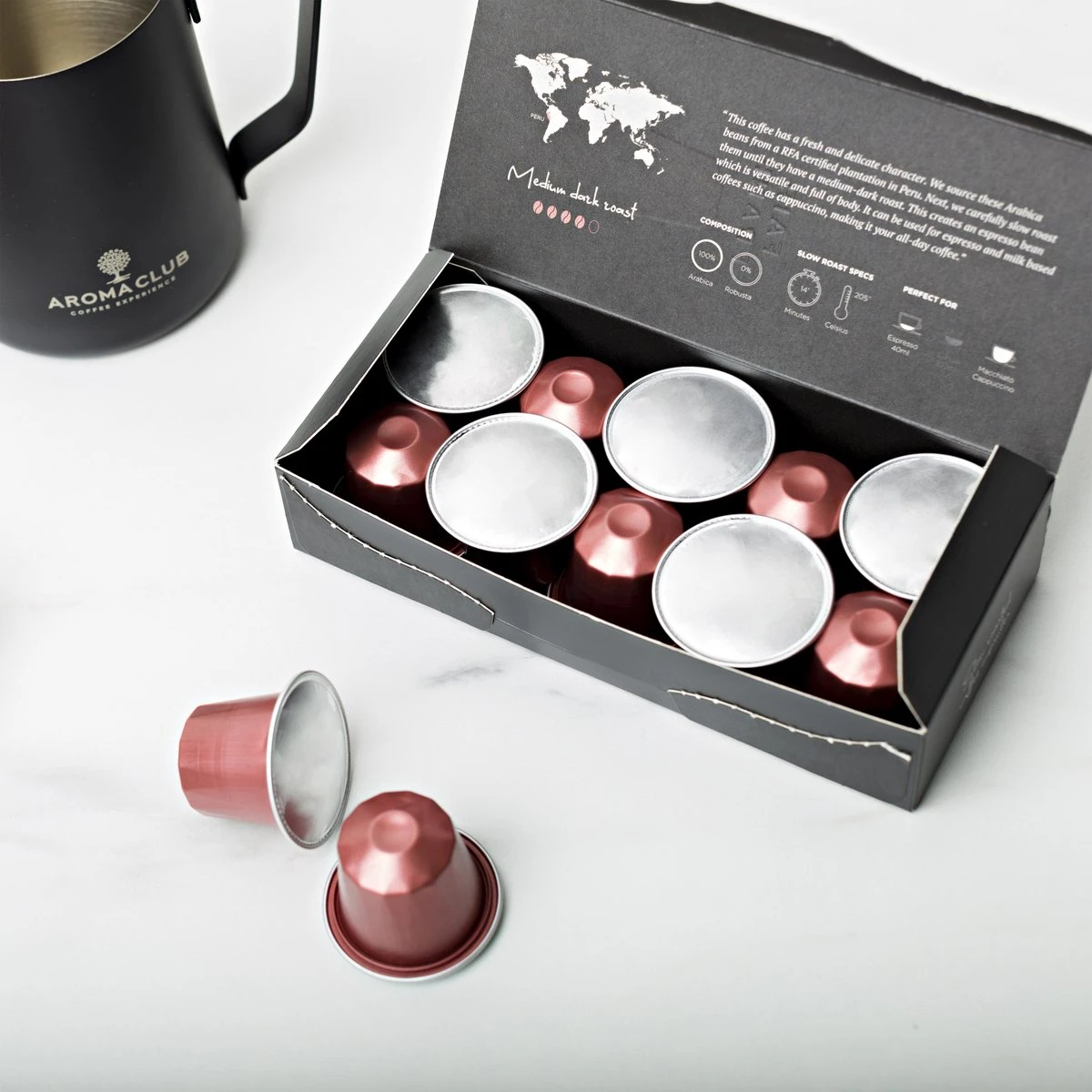 Aroma Club - Proefpakket Nespresso Compatible Capsules (100 St.) - 5 Smaken - Espresso & Lungo - 100% Aluminium Koffiecups - Image 6