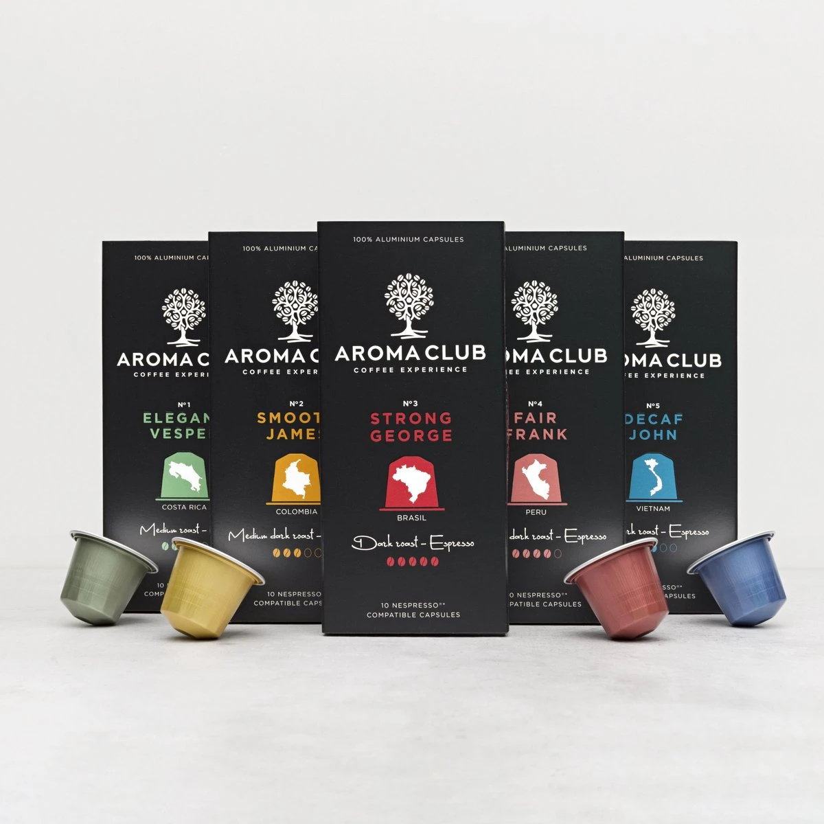 Aroma Club - Proefpakket Nespresso Compatible Capsules (100 St.) - 5 Smaken - Espresso & Lungo - 100% Aluminium Koffiecups - Image 8