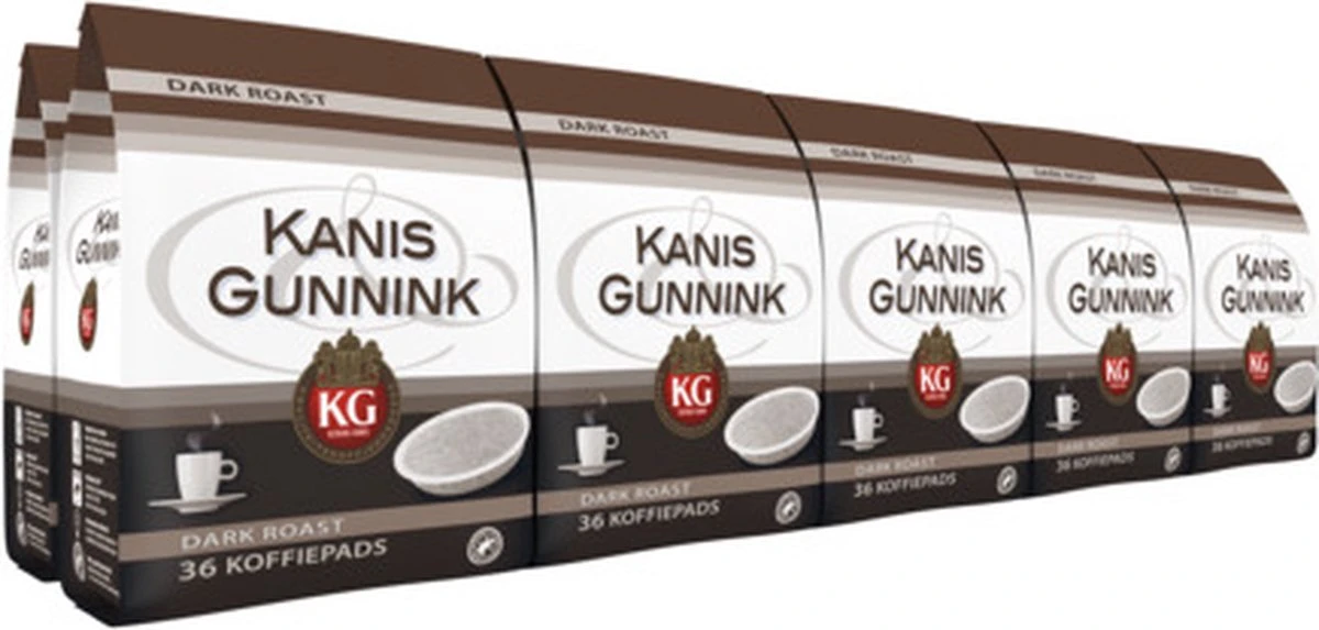 Kanis & Gunnink Dark Roast Koffiepads - 10 X 36 Pads