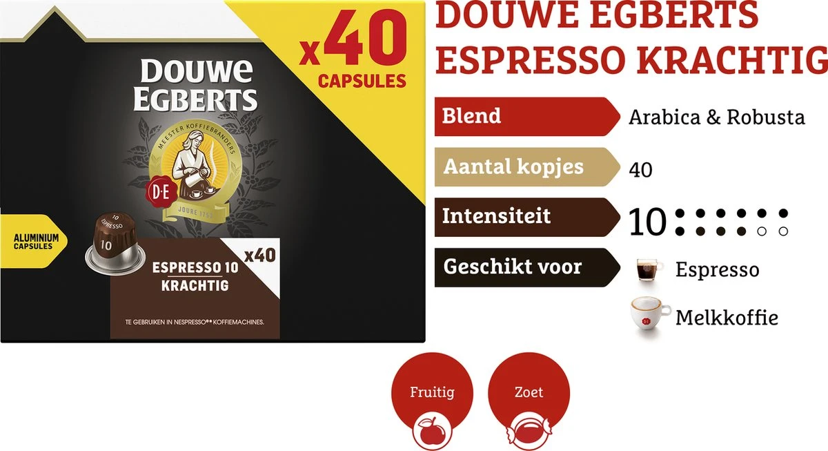 Douwe Egberts Espresso Krachtig (10) - 5 X 40 Koffiecups - Image 5