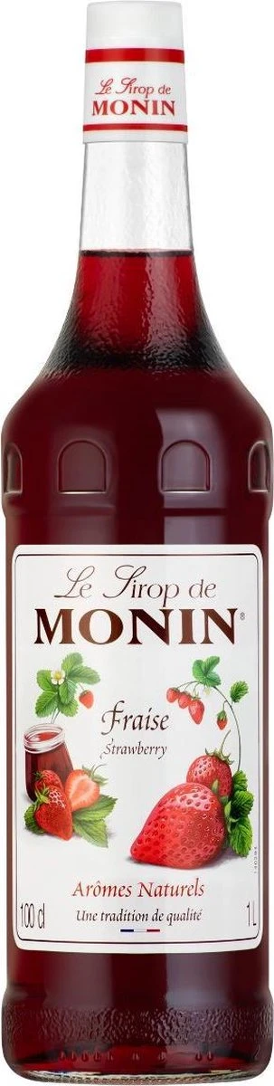 Monin Aardbei Koffie Siroop Fles 1 Liter