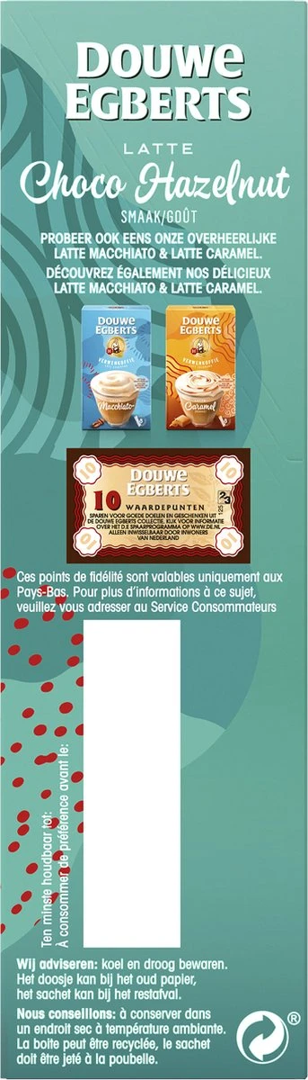 Douwe Egberts Latte Choco Hazelnut Oploskoffie - 5/9 Intensiteit - 5 X 8 Zakjes - Image 5