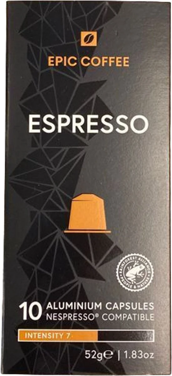 100 Capsules Epic Coffee - Espresso - Nespresso® Compatible Aluminium Capsules - RFA Keurmerk - Doos 100 Stuks - Image 2