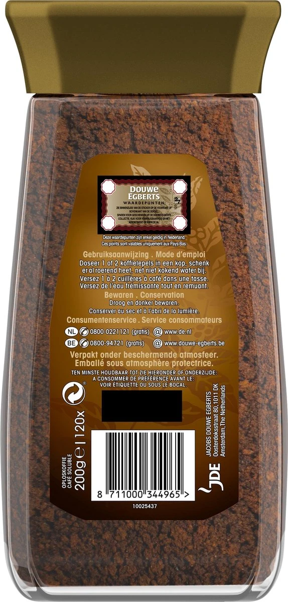 Douwe Egberts Gold Oploskoffie - 6 X Pot Van 200 Gram - Image 3