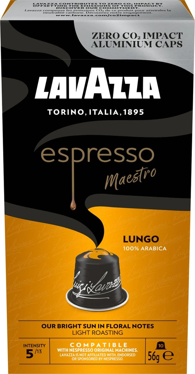 Lavazza Espresso Lungo - Aluminium Nespresso Capsules - 10 Stuks - Image 7
