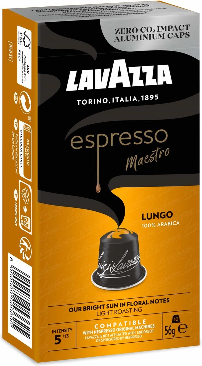 Lavazza Espresso Lungo - Aluminium Nespresso Capsules - 10 Stuks - Image 3