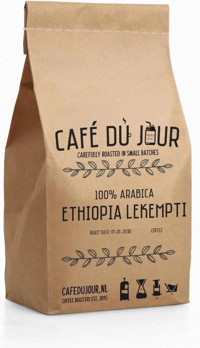 Café Du Jour 100% Arabica Ethiopië 1 Kilo Vers Gebrande Koffiebonen - Image 2