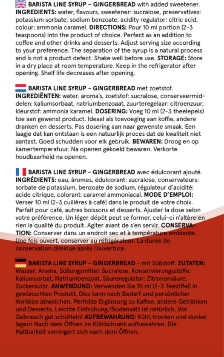 Fitcy | Koffiesiroop | Gingerbread | Barista Syrup | Zero | Vegan | Vetvrij | Suikervrij | Keto-vriendelijk | Koffie | Siroop | MET DOSEERPOMP | 1L - Image 4