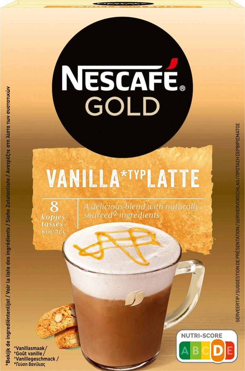 Nescafé Gold Latte Vanille Oploskoffie - 6 Doosjes à 8 Zakjes - Image 3