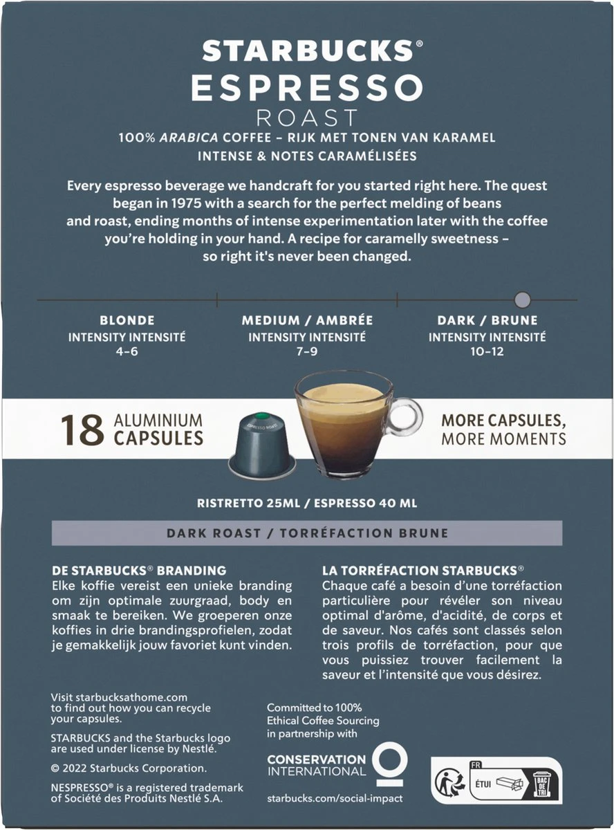 Starbucks By Nespresso Capsules Espresso Roast - 7 Doosjes à 18 Koffiecups - Image 2