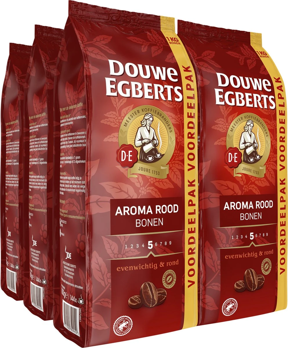 Douwe Egberts Aroma Rood Koffiebonen - 4 X 1000 Gram - Extra Grote Verpakking - Image 2
